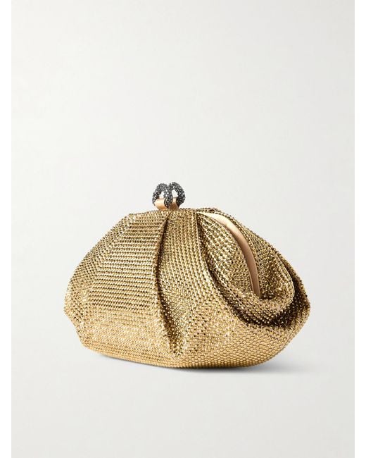 Judith Leiber Natural Gemma Clutch Aus Satin Mit Kristallen