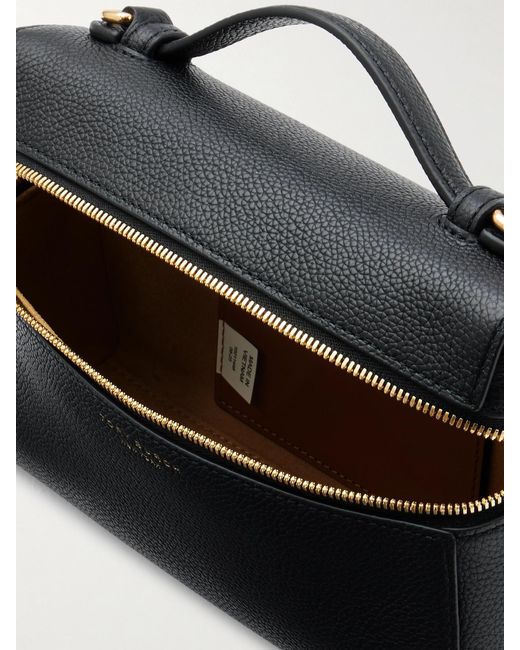 Tory Burch Black Romy Slim Schultertasche Aus Strukturiertem Leder