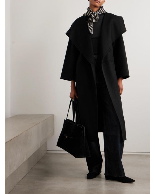Manteau En Laine Et Cachemire Mélangés Signature Totême  en coloris Black