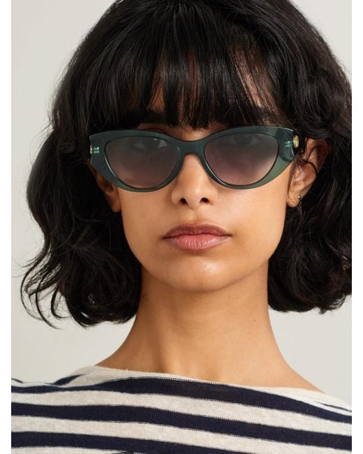 Dior Green Diorglow B1I Cat-Eye Acetate Sunglasses
