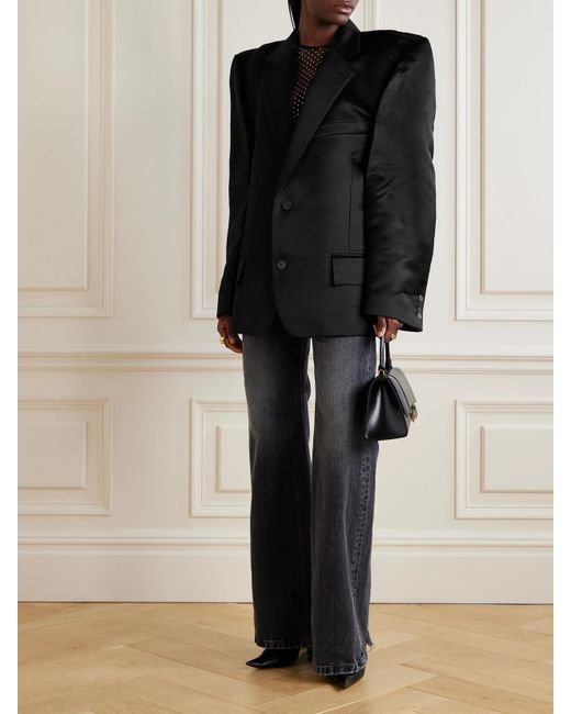 Balenciaga Black Blazer Aus Satin Aus Einer Baumwollmischung