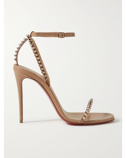 Christian Louboutin Natural So Me 100 Studded Leather Sandals