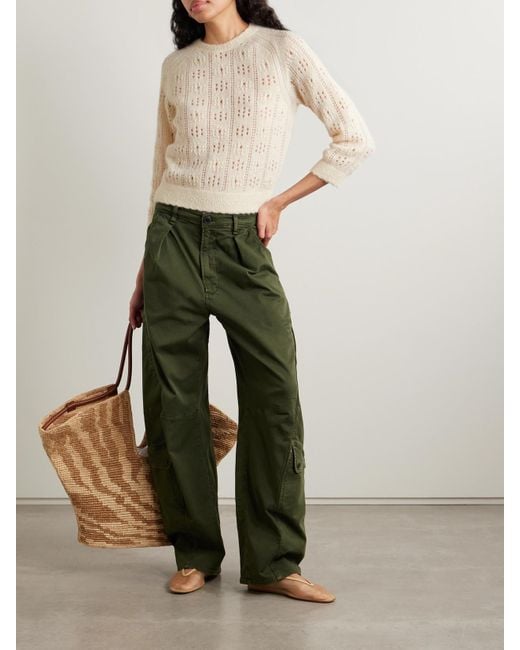 Doen Natural Emiliana Pointelle-Knit Alpaca-Blend Sweater
