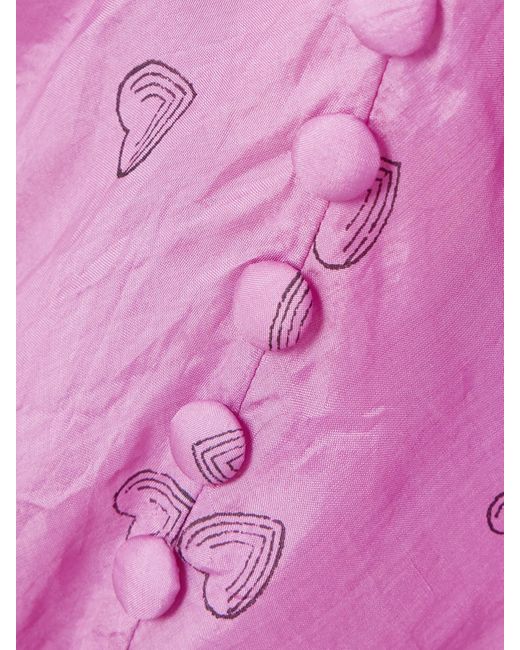 Alix Of Bohemia Pink Adele Printed Silk Midi Dress