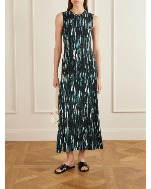 Proenza Schouler Blue Jordyn Printed Jersey Midi Dress