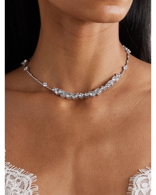 Completedworks White Rhodium-Plated Cubic Zirconia Necklace