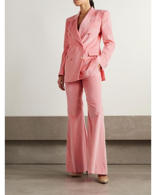 Gabriela Hearst Pink Gavin Double-Breasted Cotton-Corduroy Blazer