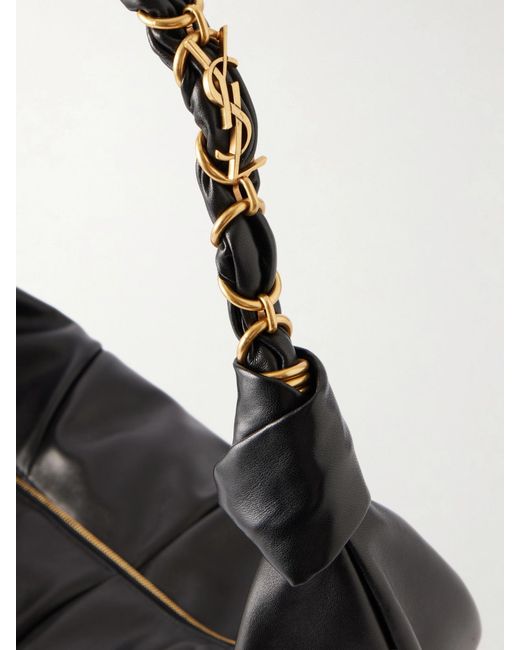 Saint Laurent Black Amalia Small Leather Shoulder Bag