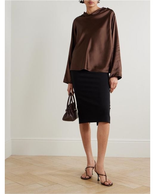 Jupe Midi En Laine Mélangée Max Mara en coloris Black