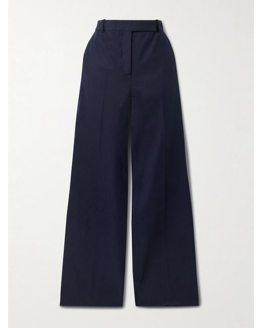 Joseph Blue Yukio Stretch-Gabardine Wide-Leg Pants