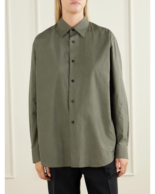 Auralee Green Cotton-Twill Shirt