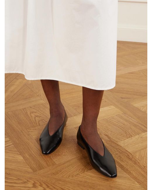 Jimmy Choo Black Margot Leather Ballet Flats