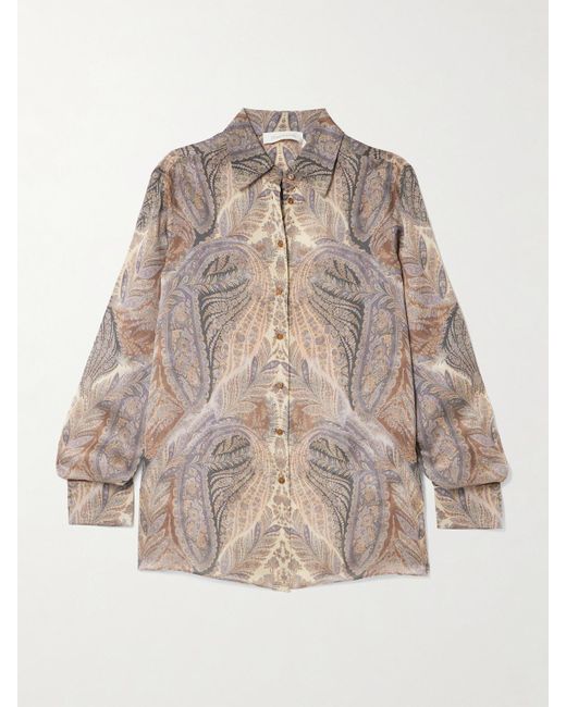 Chemise En Soie À Imprimé Cachemire Hypnotic Zimmermann en coloris Natural