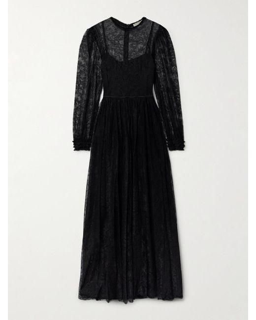 Ulla Johnson Black Josephine Chantilly Lace Gown