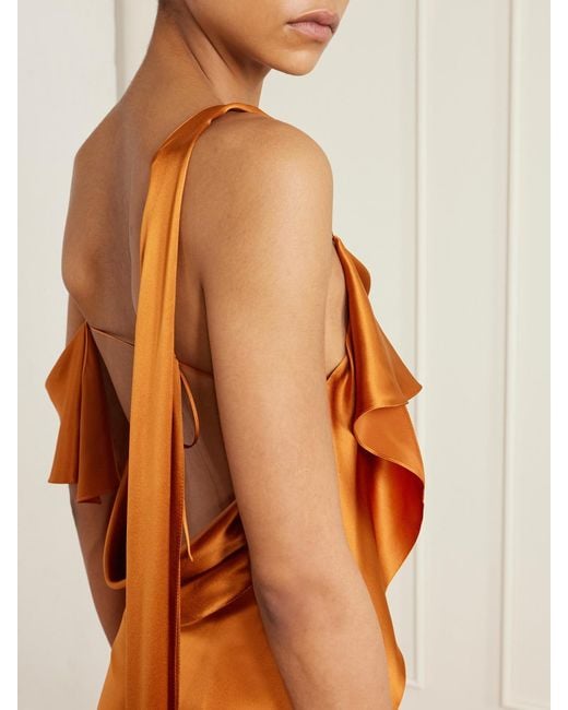 Roksanda Brown Lysa Draped Silk-Satin Gown