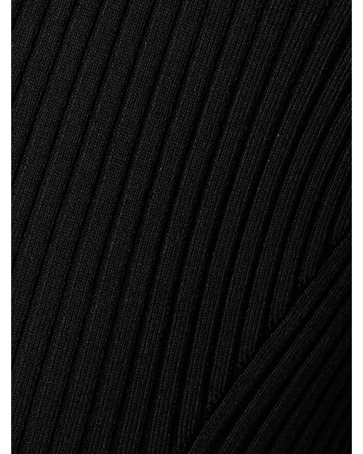 Jonathan Simkhai Black Arya Embellished Ribbed-Knit Midi Dress