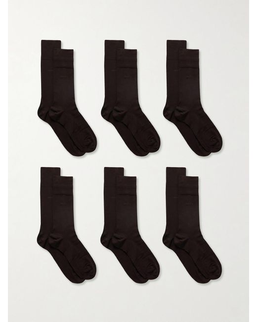 CDLP Black Set Aus Sechs Paar Socken Aus Einer Baumwollmischung Mit Intarsienmotiv