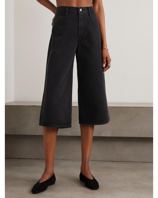 Agolde White Maria Mcmanus Skater Wide-Leg Organic And Recycled Denim Shorts