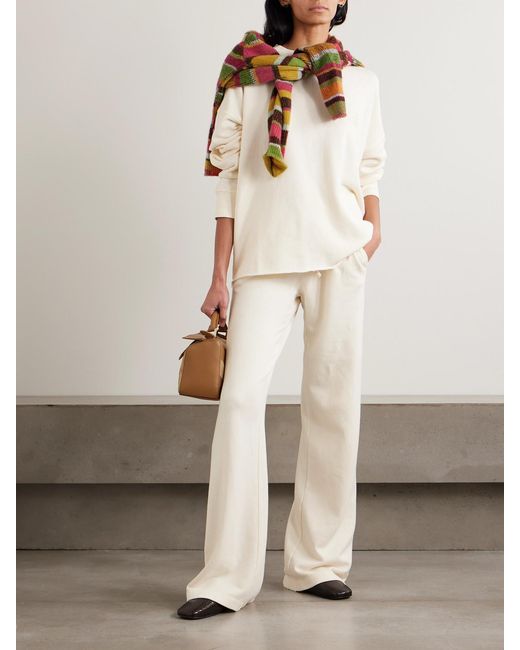 The Elder Statesman Natural Daily Embroidered Cotton And Cashmere-Blend Sweatshirt
