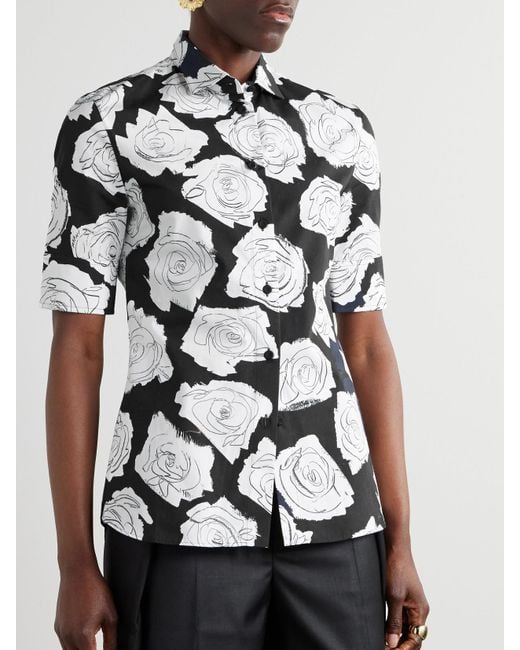 Marni White Floral-Print Cotton Shirt