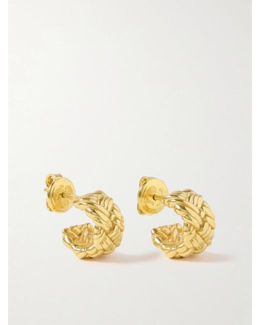 Bottega Veneta Metallic Plated Hoop Earrings