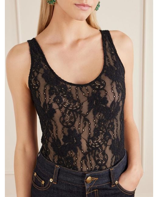 Zimmermann Black Stretch-Lace Bodysuit