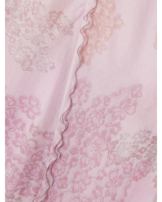 Acne Pink Ruffled Printed Cotton And Silk-Blend Chiffon Maxi Dress