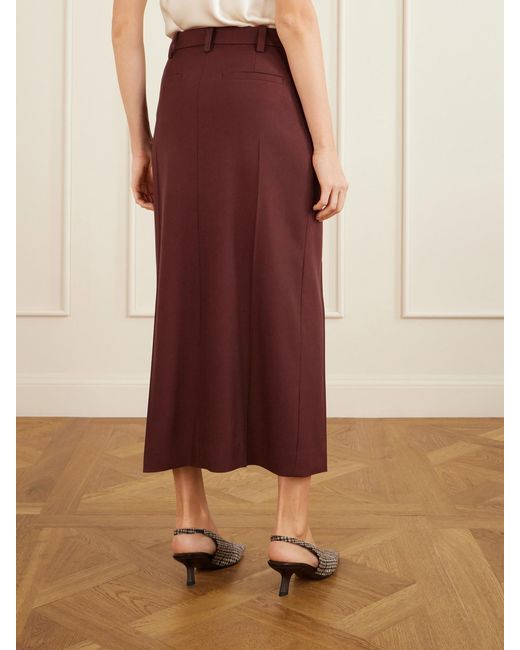 Brunello Cucinelli Purple Wool Midi Skirt