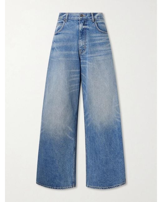 Nili Lotan Blue Terese Faded Wide-Leg Jeans