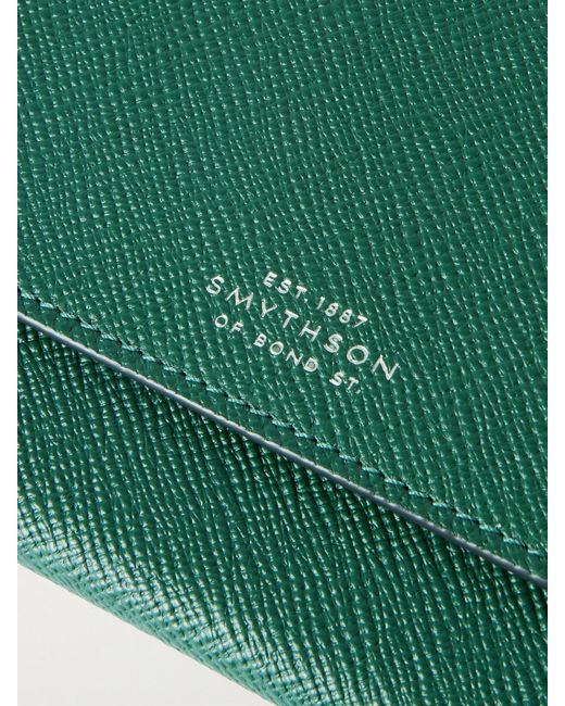 Smythson Green Marshall Textured-Leather Travel Wallet