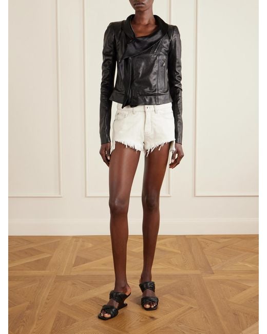 Rick Owens Black Twisted Cantilever Suede Wedge Mules