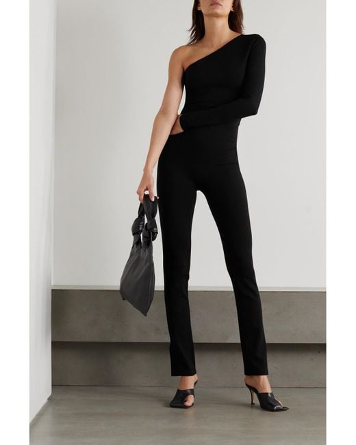 Pantalon Slim En Mailles Point De Rome Stretch Rio Leset en coloris Black