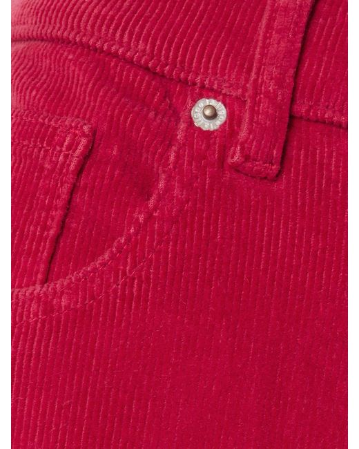 La Ligne Red Marilyn Cotton-Blend Corduroy Wide-Leg Pants