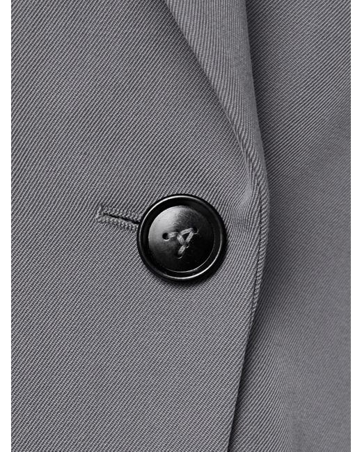 Alaïa Gray Double-Breasted Wool-Gabardine Blazer