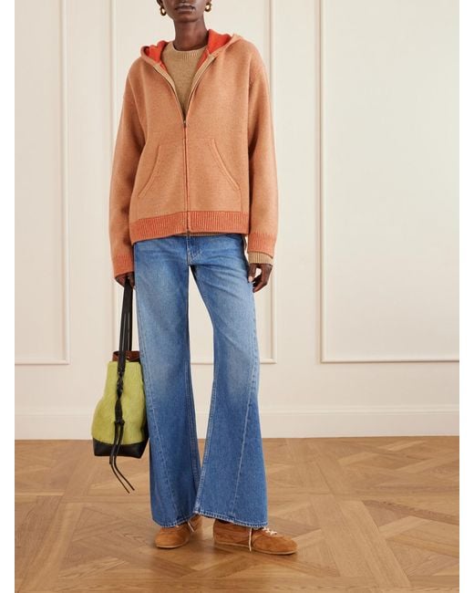 The Elder Statesman Orange Canyon Cashmere Zip-Up Hoodie