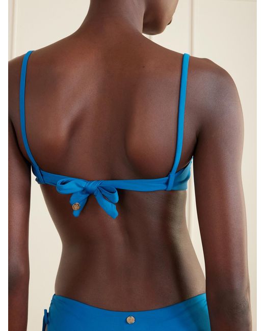 Max Mara Blue Beachwear Amelia Bandeau Bikini Top