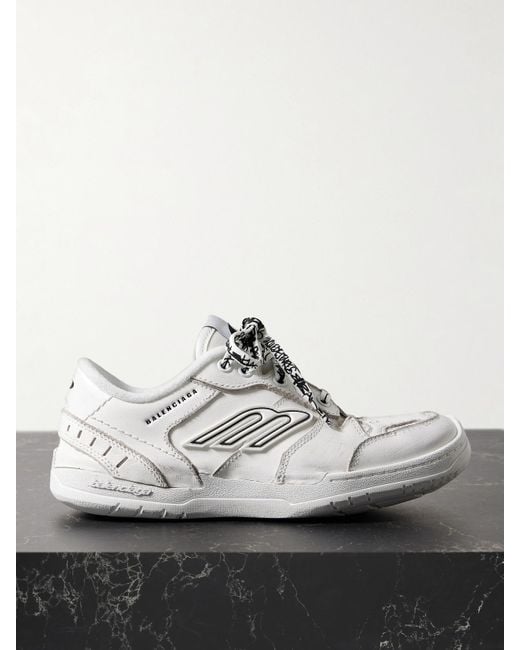 Balenciaga White Hamptons Medium Worn Out Sneakers