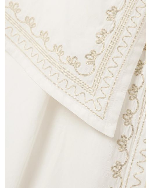 Rabanne White Embroidered Layered Twill Midi Dress