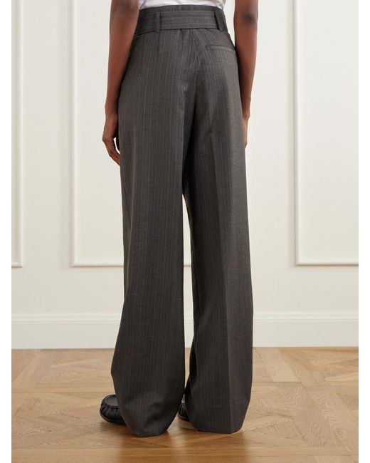 Our Legacy Gray Soar Belted Cotton And Wool-Blend Wide-Leg Pants