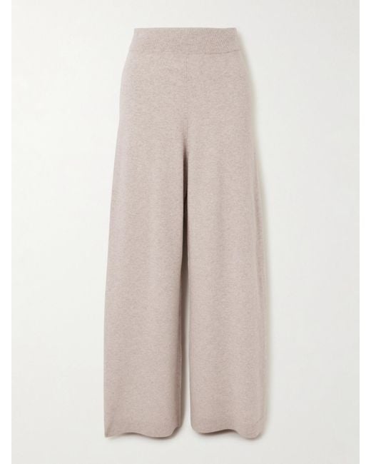 Veronica Beard Natural Jenkins Merino Wool And Cashmere Wide-Leg Pants