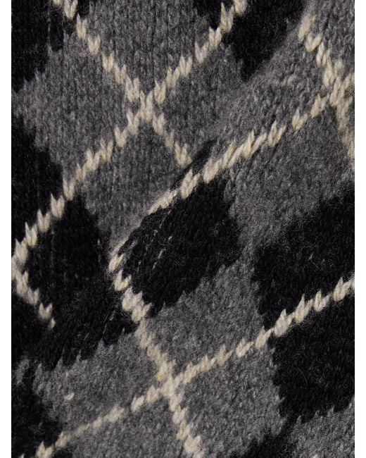 Khaite Black Colt Argyle Cashmere-Jacquard Sweater