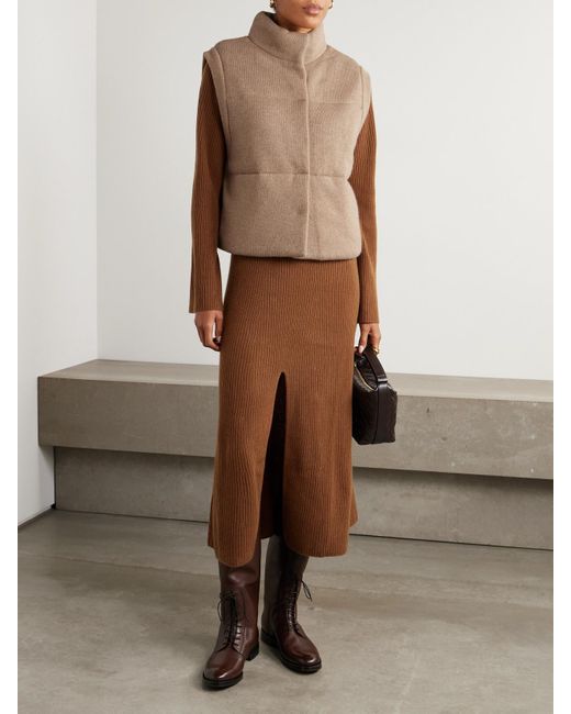 LeKasha Natural Montana Quilted Organic Cashmere Vest