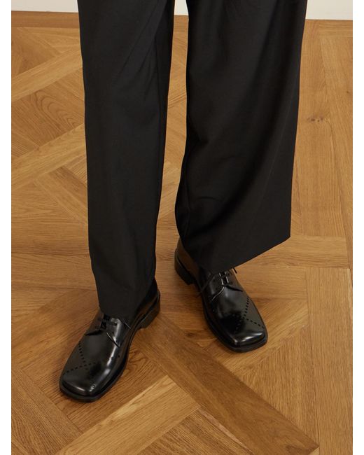 Jil Sander Black Perforated Leather Brogues