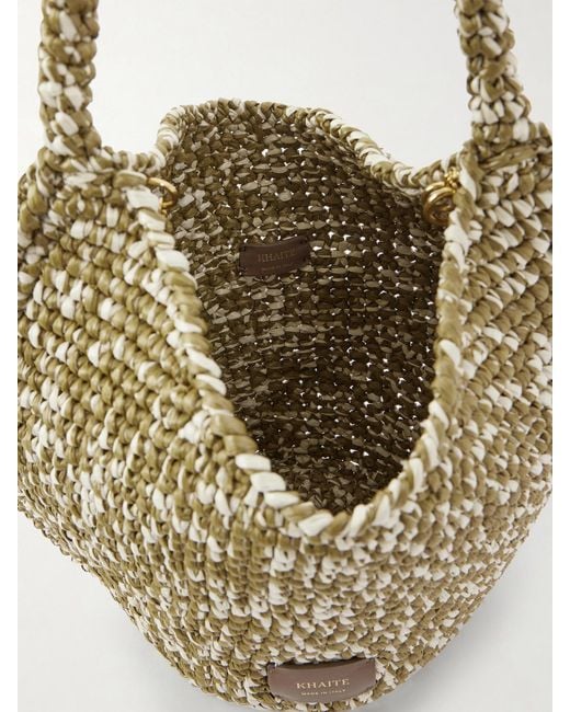 Khaite Metallic Lotus Mini Woven Tote