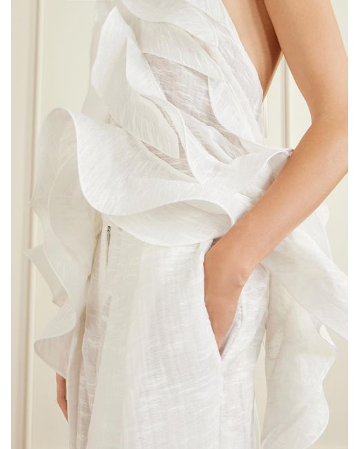 Maticevski White Hello Sailor Pleated Organza Pants