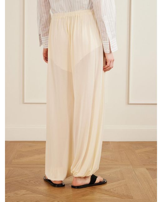 Aflalo Natural Lolana Satin-Jersey Balloon Pants