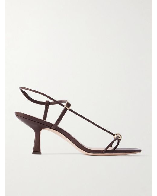 Loeffler Randall Natural Triana Embellished Leather Sandals