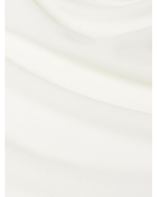 Kallmeyer White Jocelyn Draped Stretch-Jersey Top