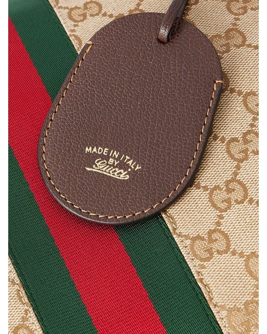 Gucci Natural Paparazzo Medium Leather-Trimmed Canvas Shoulder Bag