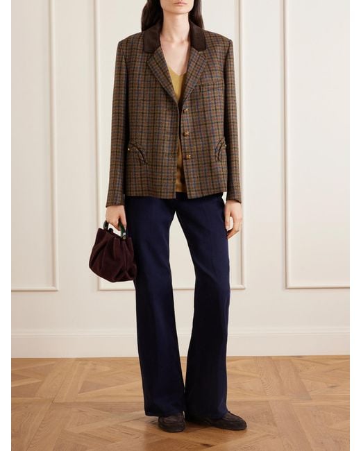 Blazé Milano Brown Checked Wool Blazer